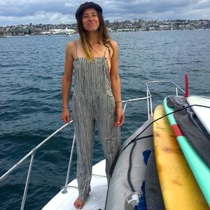 Billabong striped overalls